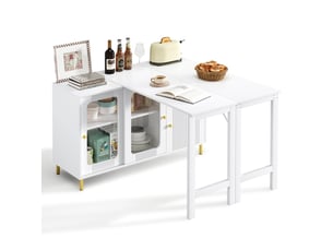 Bar coloris blanc <strong>MERAX</strong> <strong>table de bar blanc</strong> - 122 cm