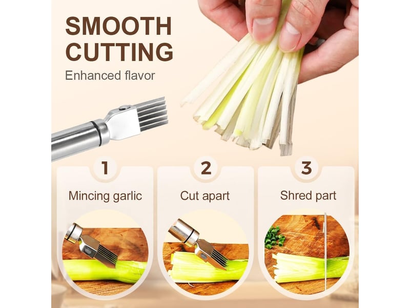  Coupe oignons, acier inoxydable hachoir manuel, coupe legumes multifonctions, rapeuse legume, gadgets de cuisine (1 pcs)  - Conforama D