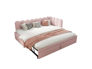 Lit gigogne 90x200 cm HAVRYA coloris rose