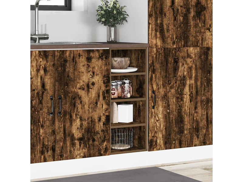 Meuble de rangement, meuble bas de cuisine chêne fumé 30x44,5x81,5 cm bois d'ingénierie - Conforama C