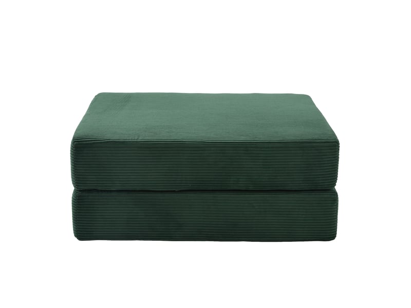Pouf convertible en velours côtelé, fauteuil pliable modulable, assise mousse confortable - Conforama A