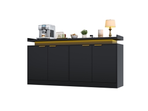 Buffet 4 porte(s) 0 tiroir(s) - 160 cm coloris noir