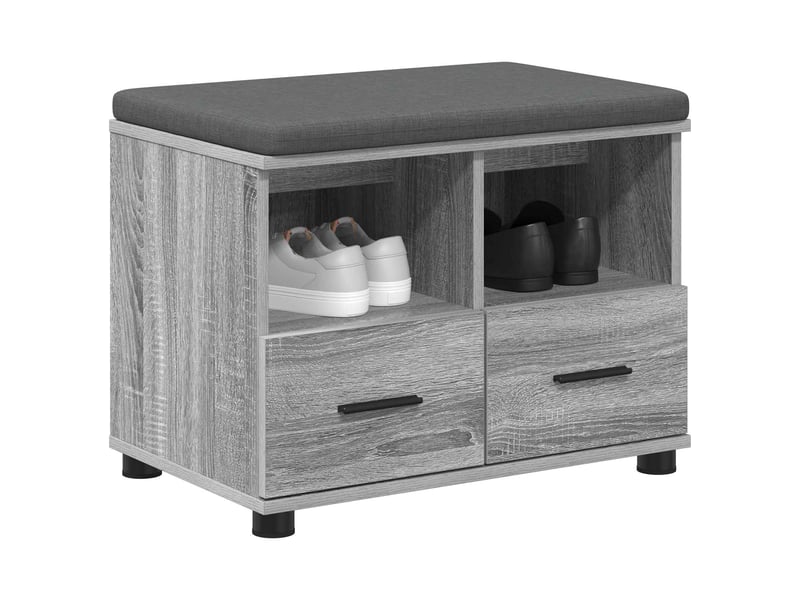  Banc d'entrée, banc interieur gris sonoma 60x38x46 cm  - Conforama C