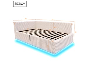Lit simple 90x200 cm coloris beige