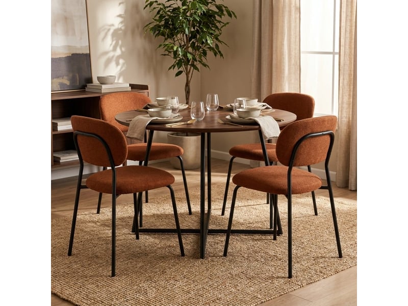  Lot de 2 chaises de salle à manger en tissu cindy - orange  - Conforama B
