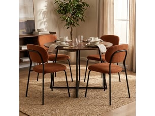 Lot de 2 chaises de salle à manger en tissu cindy - orange