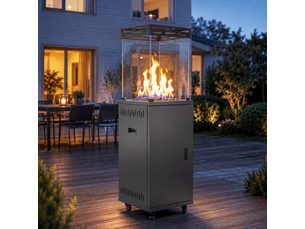 Zmh chauffage de terrasse en métal 13kw chauffage extérieur mobile sur roues pour jardin terrasse et balcon