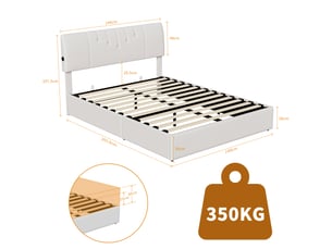 Lit coffre 140x190 cm <strong></strong> <strong></strong> coloris blanc