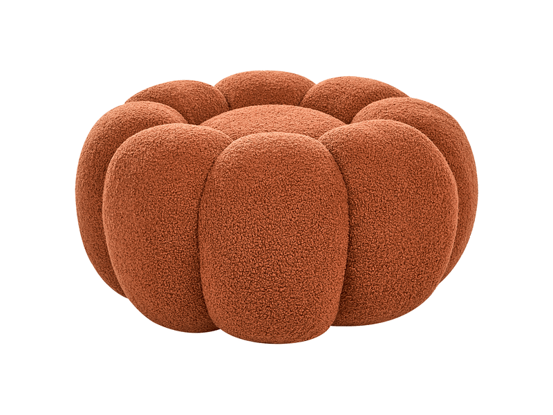  Pouf beaufort bouclé marron  - Conforama D