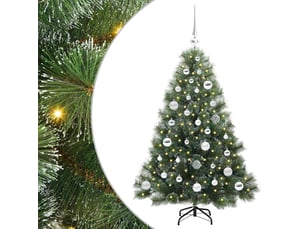 Sapin de noël, arbre de noël artificiel avec 150 led vert 120 cm pe et pvc cf61205