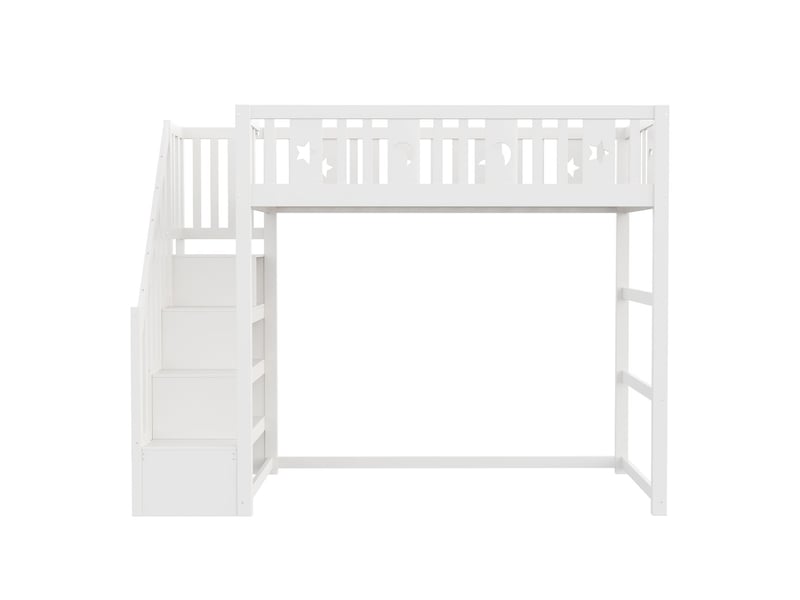  Lit superposé enfant 90x200, structure bois massif sécurité lit superposé, garde-corps sécurisé échelle  - Conforama D