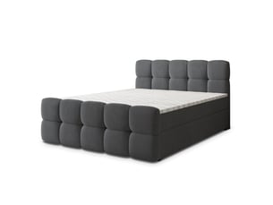 Lit avec rangement 140x200 cm <strong>MASSENO</strong> <strong></strong> coloris gris