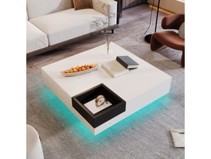 Table basse rectangulaire coloris blanc <strong></strong> <strong></strong>