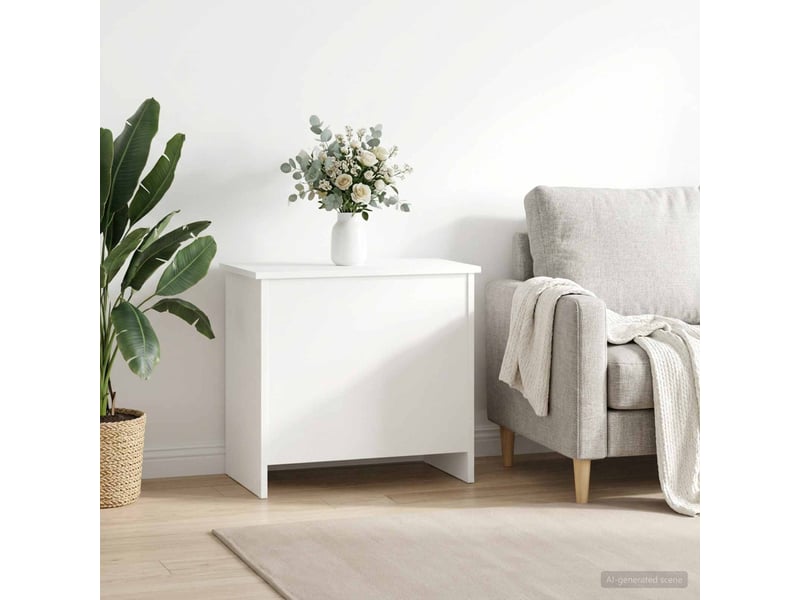 Coffre de rangement blanc 60x40x50 cm bois d'ingénierie  - Conforama D