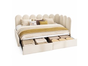 Lit banquette 90x200 cm    coloris beige
