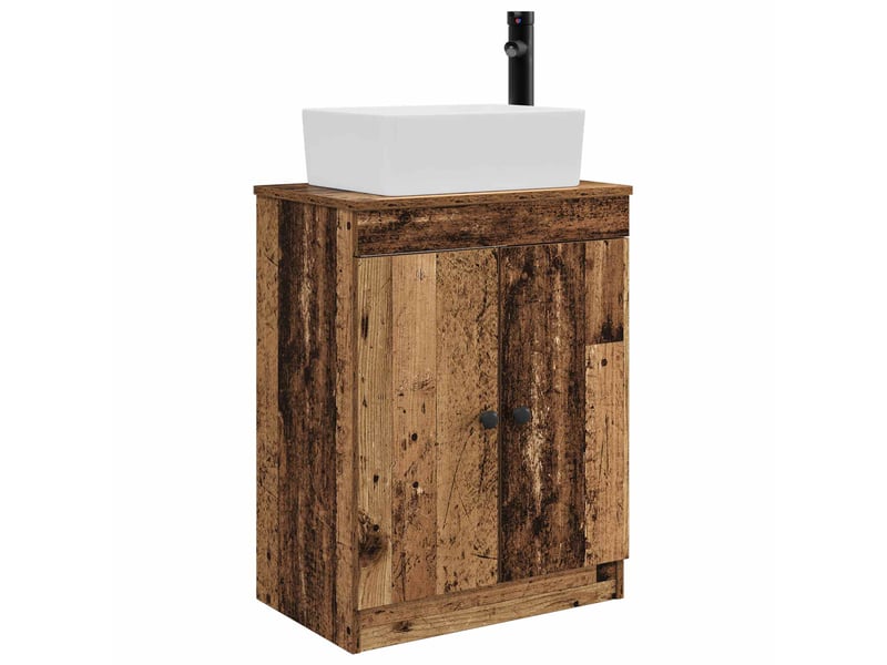  Meuble de salle de bain avec évier bois ancien 54x35x83 cm shl9225  - Conforama A
