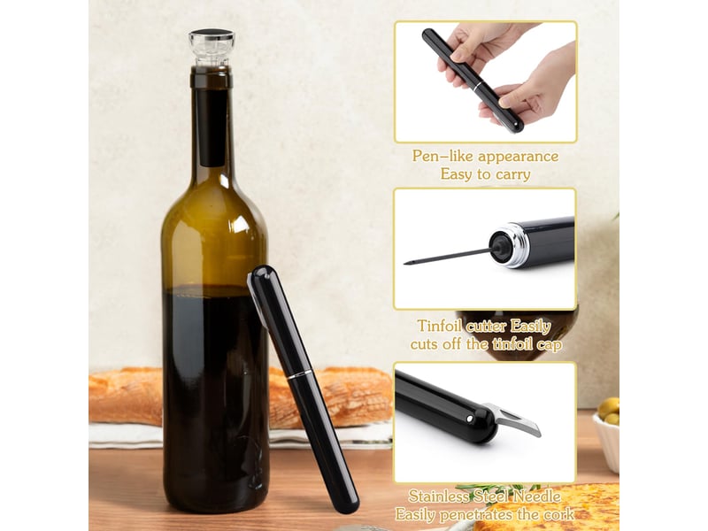 Kit accessoire vin ouvre bouteille, ouvre bouteille de vin, verseur pour le vin, obouchon à vide, ensembles d'accessoires pour vin avec ouvre-lapin - Conforama C
