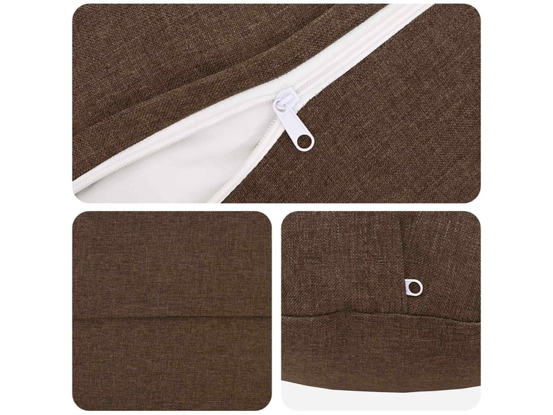  Lot de 6 coussins avec oreiller, coussins décoratifs heerlen marron tissu cf50727  - Conforama D