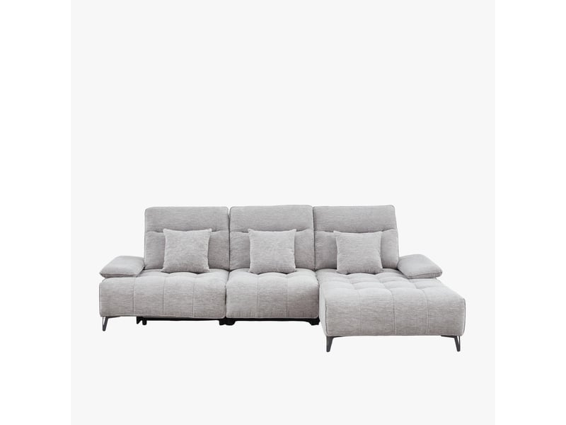  Canapé d'angle relax électrique en tissu matelassé gris - angle droit  - Conforama A