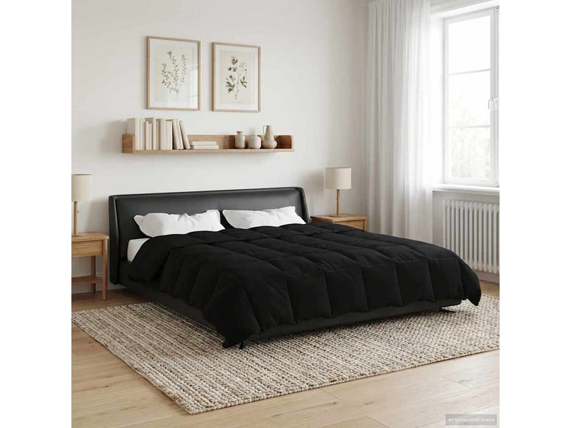 Couette - duvet d'été 220 x 240 cm été microfibre (100% polyester) noir - Conforama B