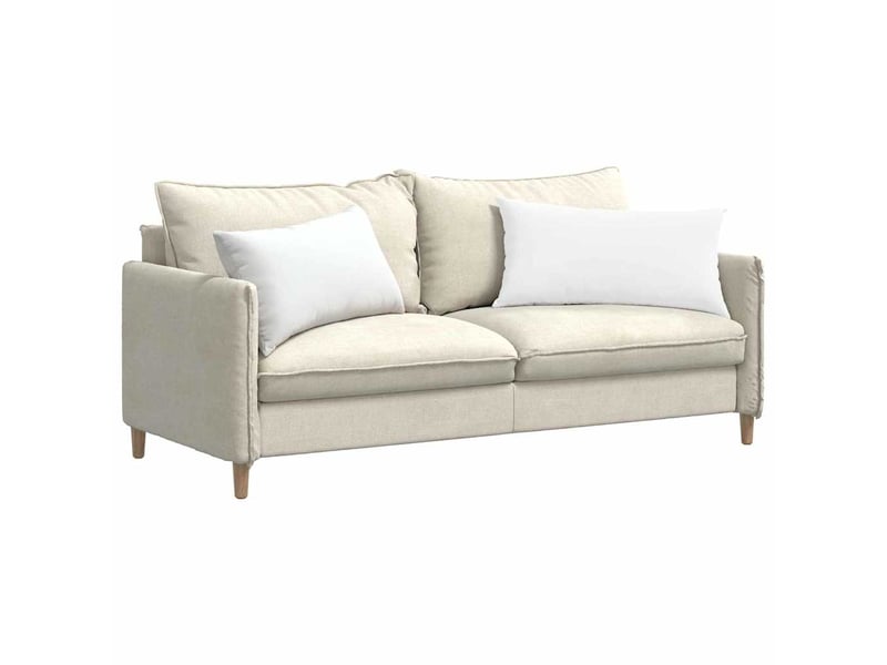 Lot de 2 coussins de canapé, coussins décoratifs tissu blanc 80 x 40 cm cf58770 - Conforama C
