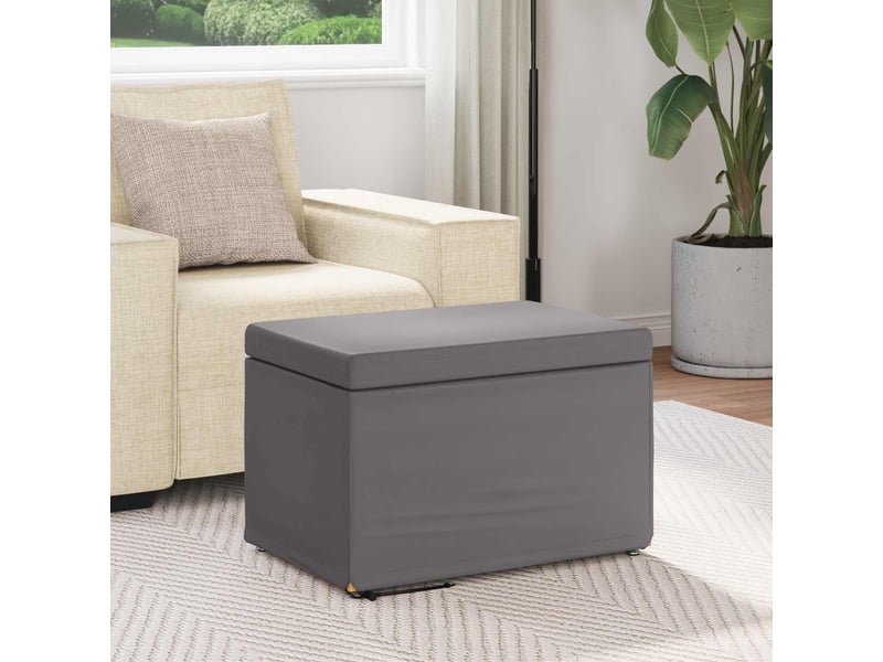 Tabouret bas, ottoman gris 61x41x40 cm - Conforama C