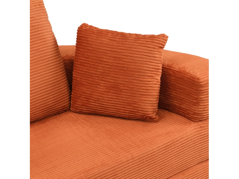  Canapé-lit pliant 173x176 cm 2-en-1 orange sans matelas  - Conforama D