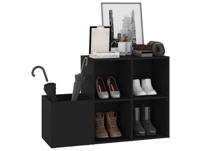  Meuble à chaussure, armoire à chaussures d'entrée noir bois d'ingénierie  - Conforama D