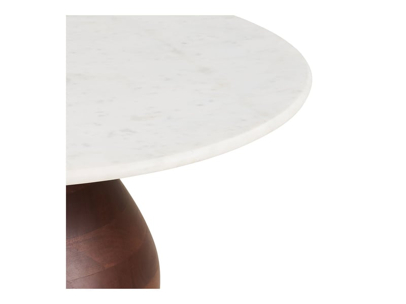  Table basse heide en bois de manguier et marbre blanc ø70 cm  - Conforama C