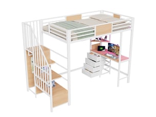 Lit mezzanine 90x200 cm VIVRYN coloris blanc