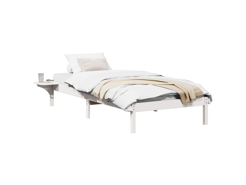  Lit simple- lit adulte -  cadre de lit blanc 100 x 200 cm pin massif  - Conforama A