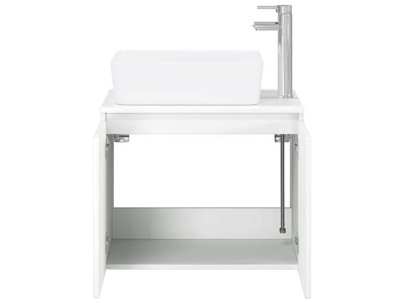 Ensemble de mobilier de salle de bain blanc brillant cf64592 - Conforama C