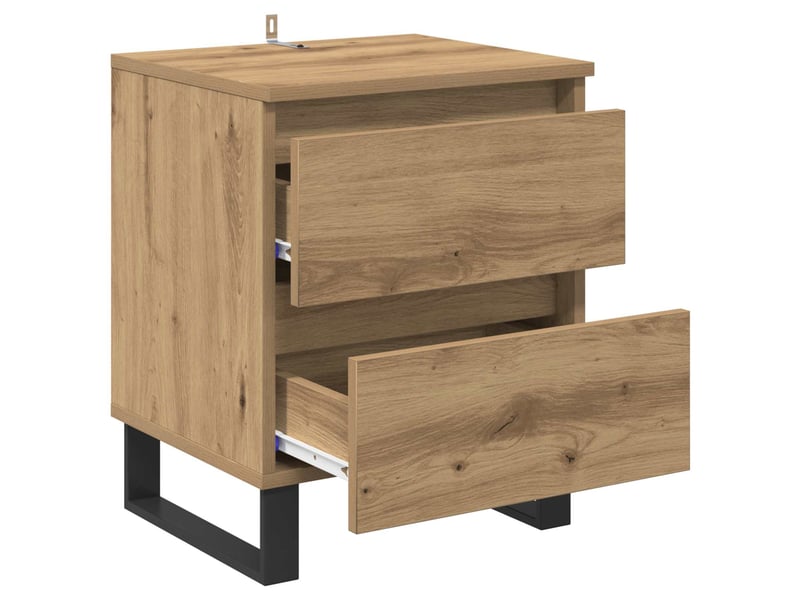  Table de chevet - cabinet de chevet - table de nuit chêne artisanal 40 x 35 x 50 cm  - Conforama D