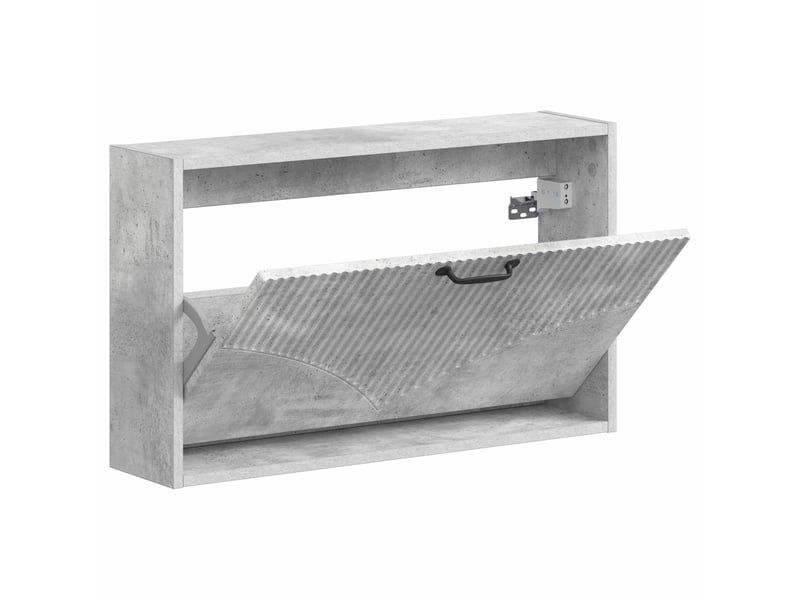 Meuble à chaussures mural, armoire à chaussures hoorn 71x17x43 cm gris béton  - Conforama C