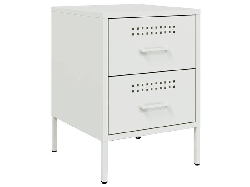  Lot de 2 tables de chevet - cabinet de chevet - table de nuit blanc 36x39x50,5 cm acier  - Conforama D