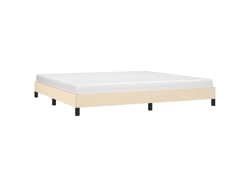  Lit double- lit adulte -  cadre de lit sans matelas crème 200x200 cm tissu  - Conforama B