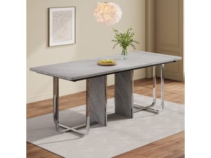 Table à manger 180x80 cm, grande table rectangulaire 6 personnes, pieds métal, structure stable