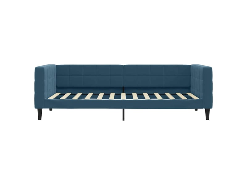  Lit simple- lit adulte -  lit de repos sans matelas bleu 100x200 cm velours  - Conforama B