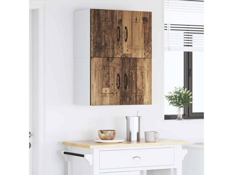  Meuble mural de cuisine | armoire de cuisine 2 pcs bois ancien shl4562  - Conforama D