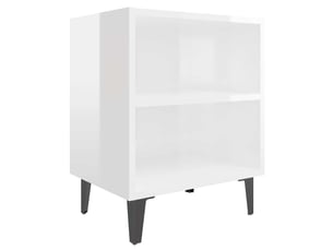 Lot de 2 tables de chevet - cabinet de chevet - table de nuit pieds en métal blanc brillant 40x30x50cm