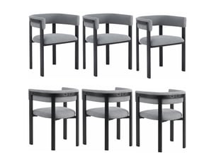 Lot de 6 chaises de salle à manger,61x50x76 cm,style moderne,chenille,gris