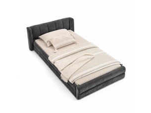 Lit simple 90x200 cm MAISENTIEL   coloris gris