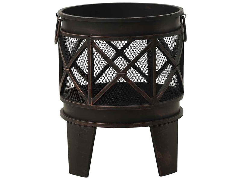 Brasero exterieur, foyer camping rustique avec tisonnier φ42x54 cm acier - Conforama C