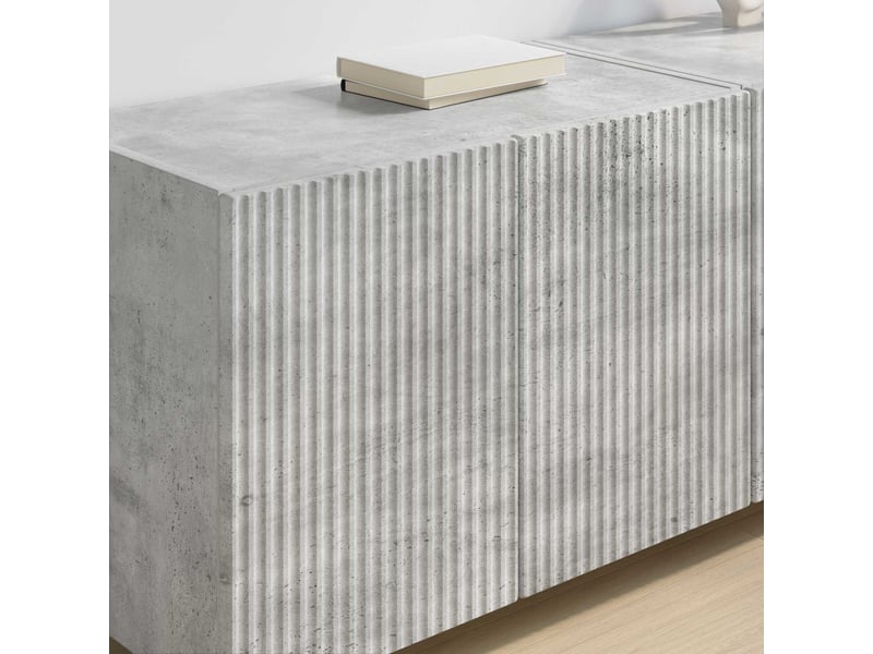  Meuble tv - banc tv - meuble de rangement mural 59,5 x 31 x 40 cm gris béton bois d'ingénierie  - Conforama D