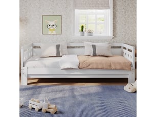 Lit simple 90x190 cm CHICFURN coloris blanc