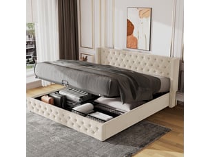 Lit coffre 140x200 cm <strong>HAUSS SPOLE</strong>  <strong></strong> coloris beige