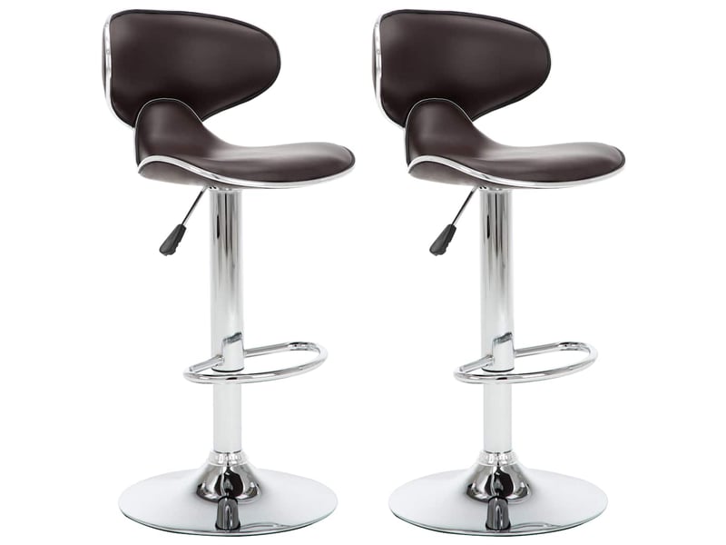  Lot de 2 tabouret de bar, chaise de bar marron similicuir shl84241  - Conforama A