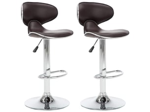 Lot de 2 tabouret de bar, chaise de bar marron similicuir shl84241