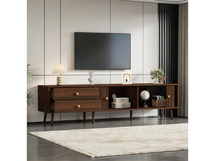 Meuble tv coloris bois foncé 180 cm <strong></strong>  <strong>Fay Lum</strong>