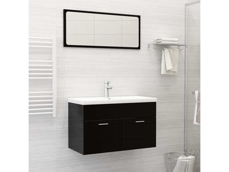  Lavabo encastré, vasque à poser avec robinet 81x39x18 cm céramique blanc cf65671  - Conforama B